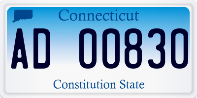 CT license plate AD00830