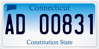 CT license plate AD00831