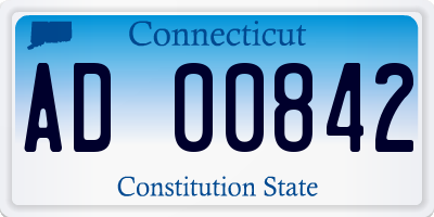 CT license plate AD00842