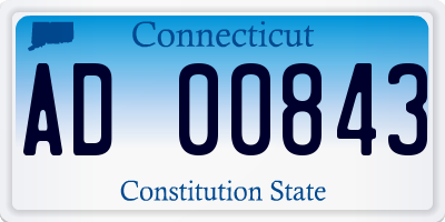 CT license plate AD00843