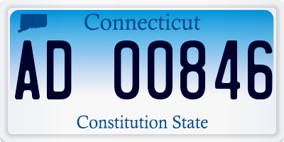 CT license plate AD00846