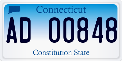 CT license plate AD00848