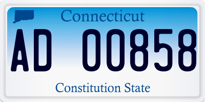 CT license plate AD00858