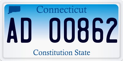 CT license plate AD00862