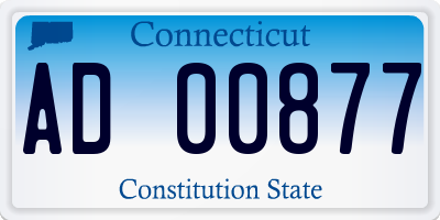 CT license plate AD00877