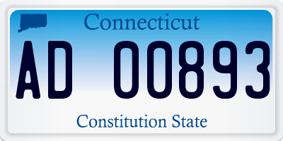 CT license plate AD00893