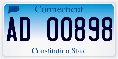 CT license plate AD00898