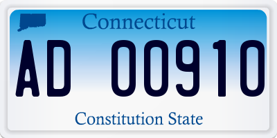 CT license plate AD00910