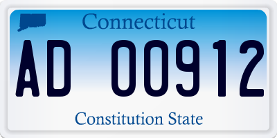 CT license plate AD00912