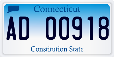 CT license plate AD00918