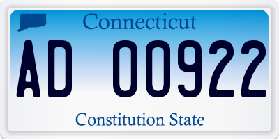 CT license plate AD00922