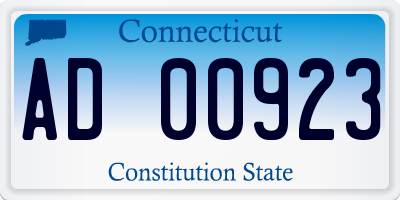 CT license plate AD00923
