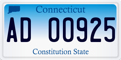 CT license plate AD00925