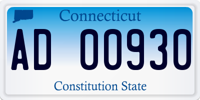 CT license plate AD00930