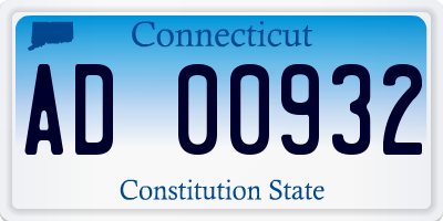 CT license plate AD00932