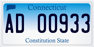 CT license plate AD00933