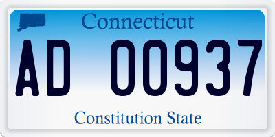 CT license plate AD00937