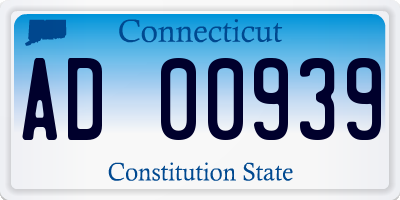 CT license plate AD00939