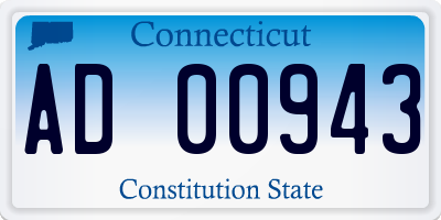 CT license plate AD00943
