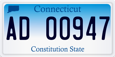 CT license plate AD00947