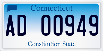 CT license plate AD00949