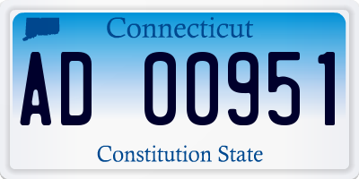 CT license plate AD00951