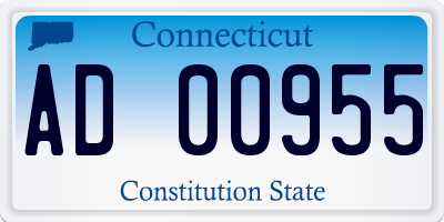 CT license plate AD00955