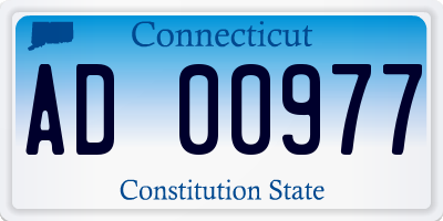 CT license plate AD00977