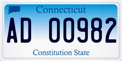 CT license plate AD00982