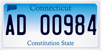 CT license plate AD00984