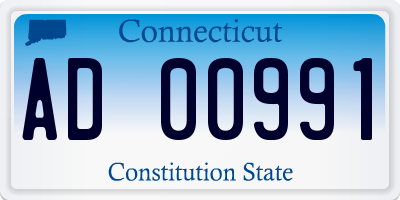 CT license plate AD00991