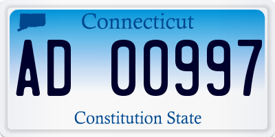 CT license plate AD00997