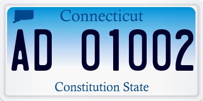 CT license plate AD01002