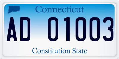 CT license plate AD01003