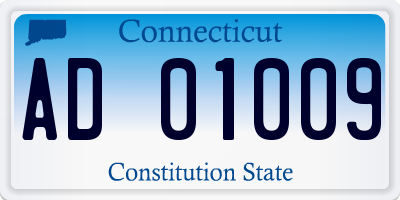 CT license plate AD01009