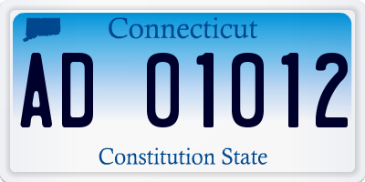 CT license plate AD01012