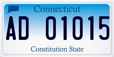 CT license plate AD01015