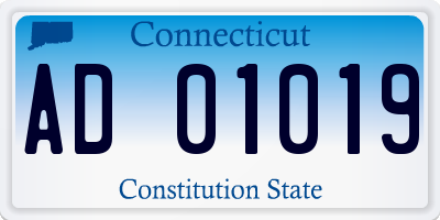 CT license plate AD01019