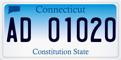 CT license plate AD01020