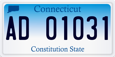 CT license plate AD01031