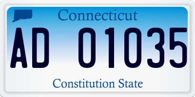 CT license plate AD01035