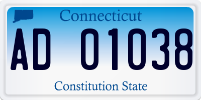 CT license plate AD01038