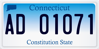 CT license plate AD01071