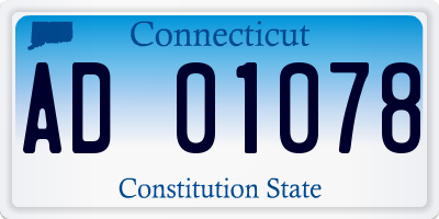 CT license plate AD01078
