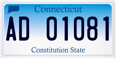 CT license plate AD01081