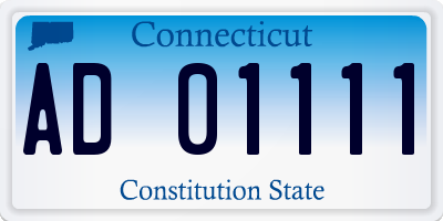 CT license plate AD01111