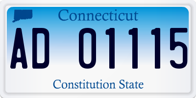 CT license plate AD01115