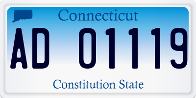CT license plate AD01119