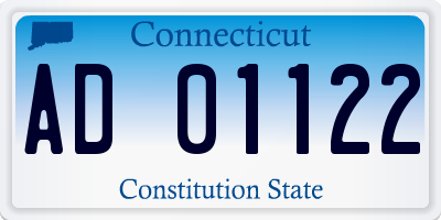 CT license plate AD01122