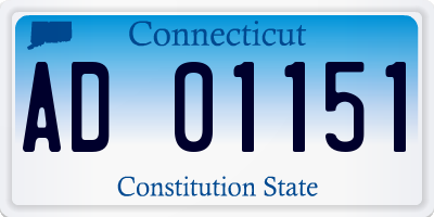 CT license plate AD01151